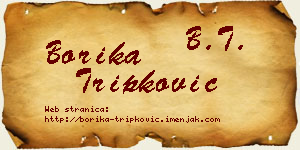 Borika Tripković vizit kartica